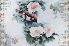 «Весна в подарок маме» — декоративное панно с декупажем и рельефными узорами